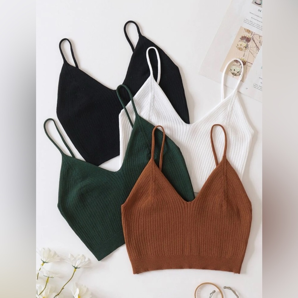 SHEIN Set of 4 Cropped Knit Tanks - Size 12 (XL)